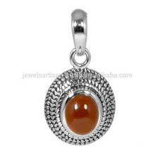 New Creative Design Indian Gemstone Red Onyx Gemstone 92.5 Sterling Silver Pendant